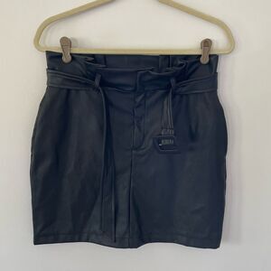 CiSono -Womens/Jrs Paperbag flex Leather Skirt NWT size large